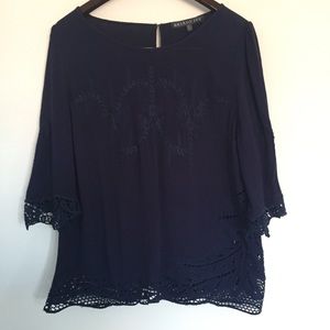 ✨ Brixton Ivy Navy Lace Top